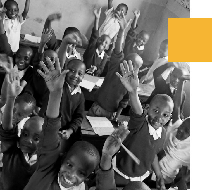 Happy children in a classroom